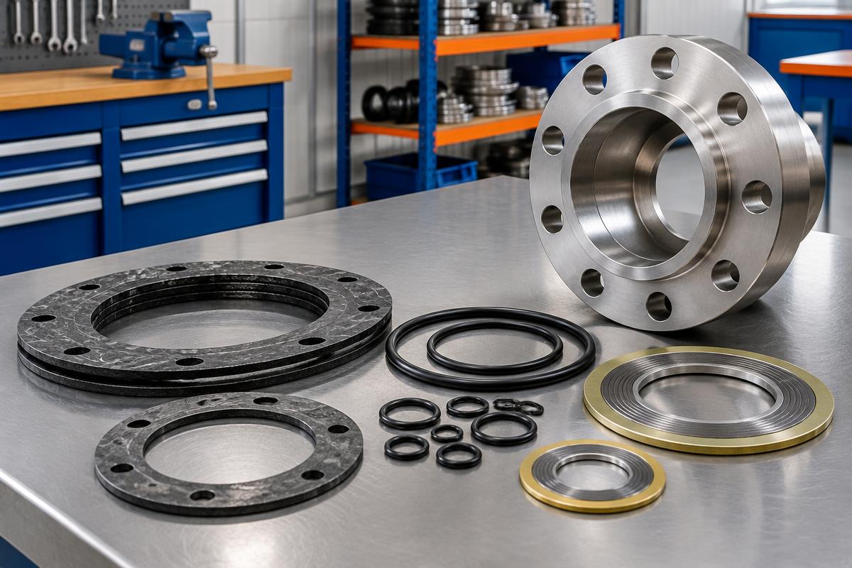 Juntas de vedação industriais para flanges, válvulas e tubulações